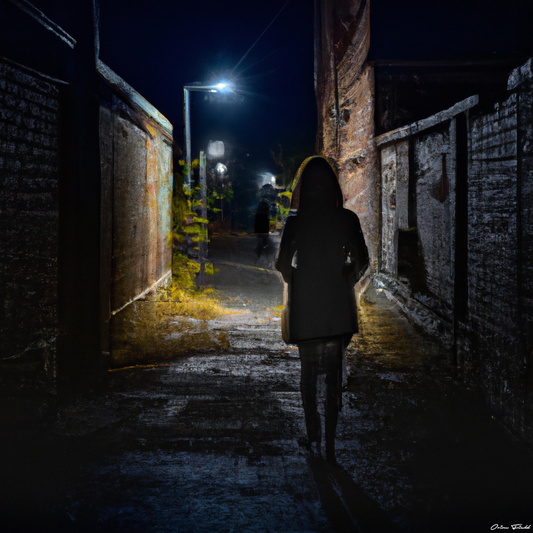 A girl walking at night 1