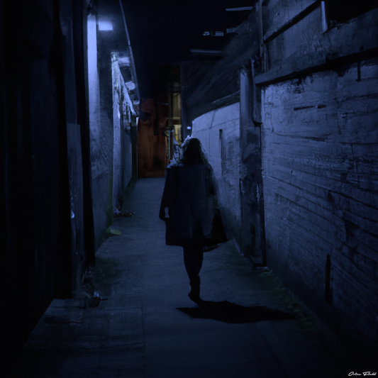 A girl walking at night 2