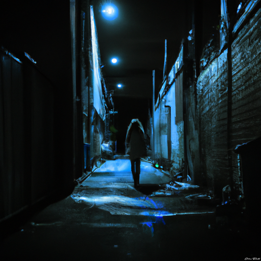 A girl walking at night 3