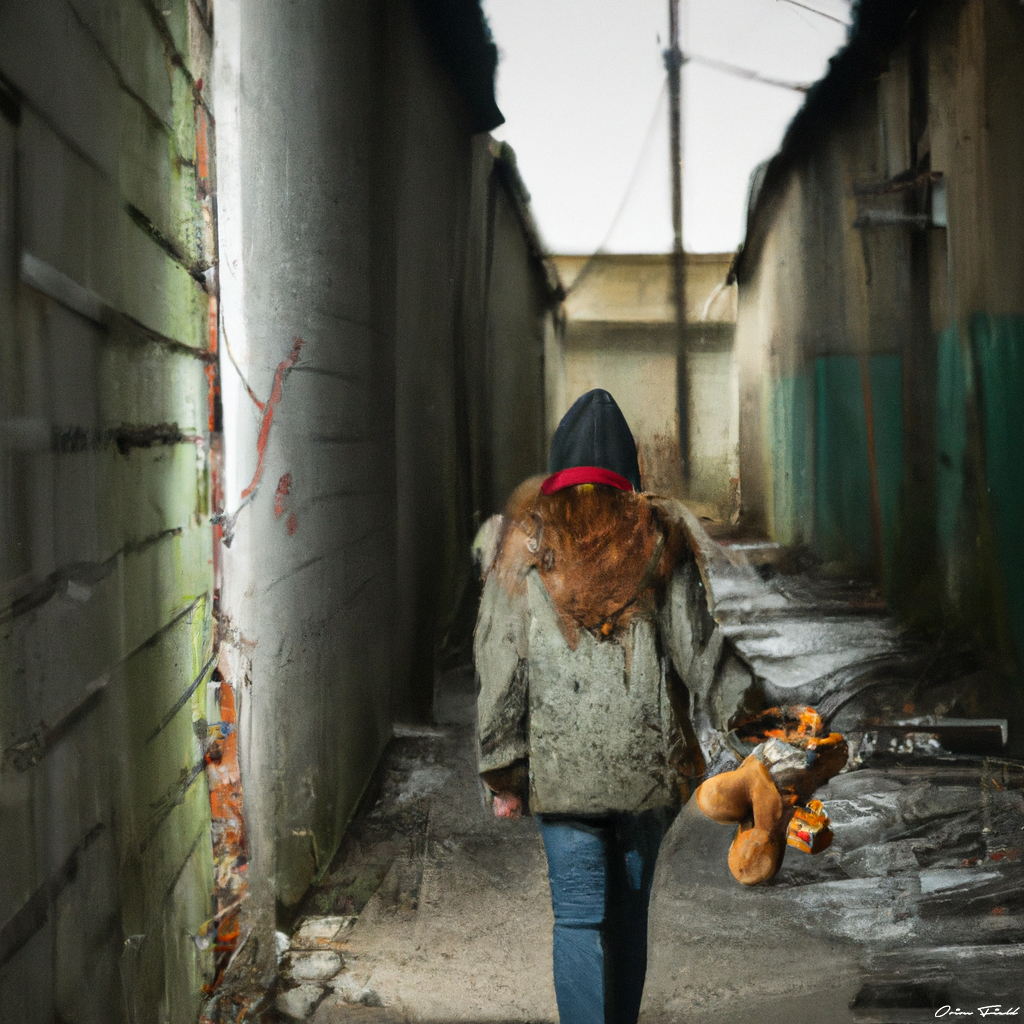 Redhead girl, holding a teddy bear 2